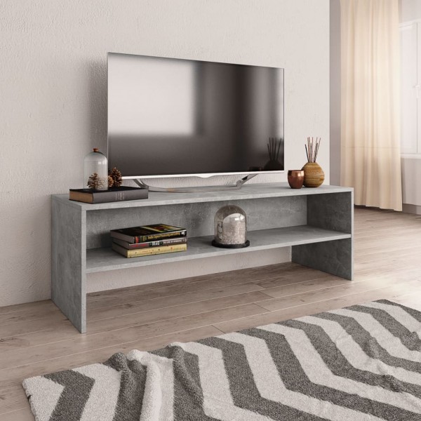 Mueble de TV madera contrachapada gris hormigón 120x40x40 cm D