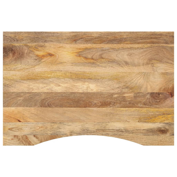 Tablero de escritorio con curva madera mango rugosa 90x50x2.5cm D