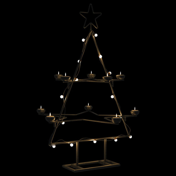 Árbol de Navidad para decoración metal negro 75 cm D