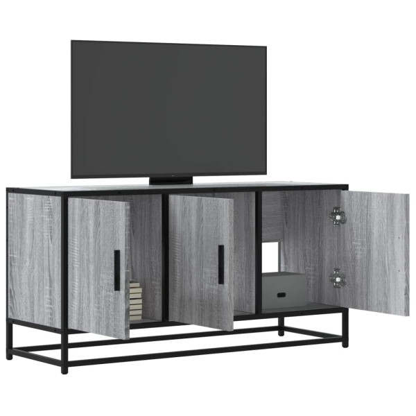 Mueble TV madera ingeniería y metal gris Sonoma 100x35x50 cm D