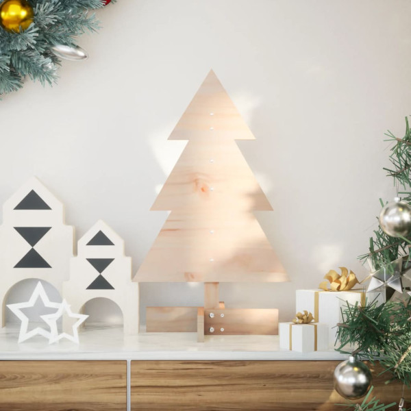 Árbol de Navidad de madera de adorno madera maciza pino 60 cm D