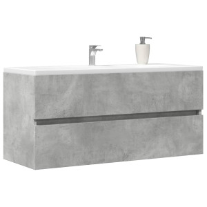 Armario para lavabo contrachapada gris hormigón 100x38.5x45 cm D