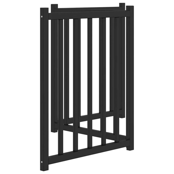 Puerta de perros plegable 3 paneles madera abeto negro 150 cm M 5
