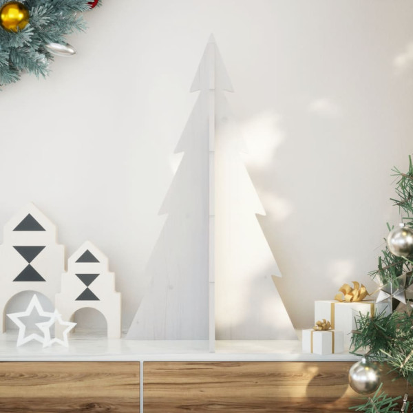 Decoração para árvore de Natal em madeira maciça de pinho branco 80 cm D