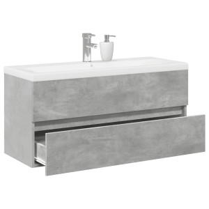 Set muebles de baño 2 piezas madera contrachapada gris hormigón D