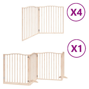 Puerta para perros plegable 12 paneles madera de álamo 960 cm H