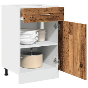 Armario inferior cajón cocina madera envejecida 50x46x81.5 cm D