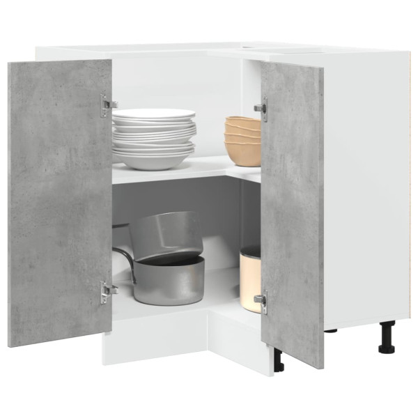 Mueble cocina madera ingeniería gris hormigón 75.5x75.5x81.5 cm D