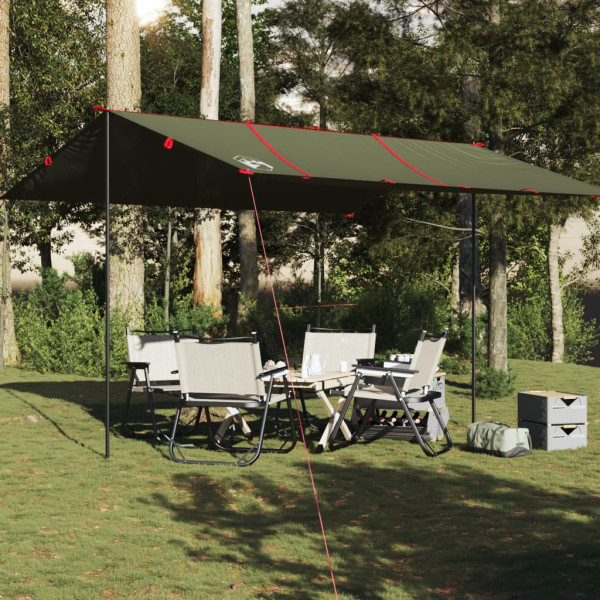 Lona de camping impermeable verde oliva 451x420 cm D