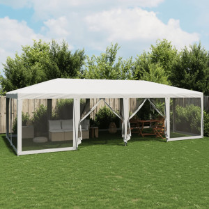 Tenda da festa com 12 paredes HDPE malha branca 8x4 m D