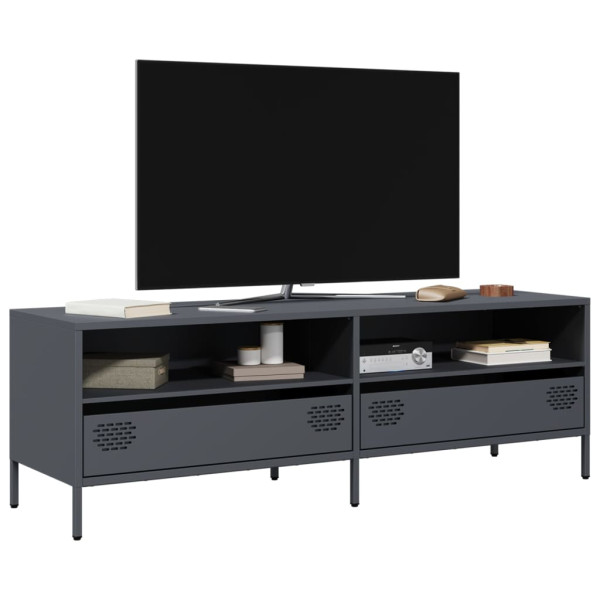 Mueble de TV acero laminado en frío antracita 135x39x43.5 cm D