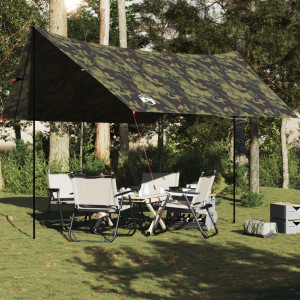 Lona de camping impermeable camuflaje 462x306x211 cm D