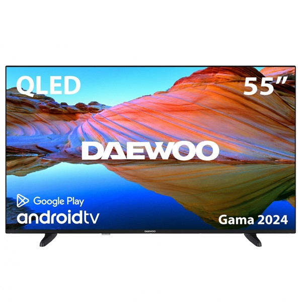 Smart TV DAEWOO 55" QLED 4K UHD 55DM62QA negro D