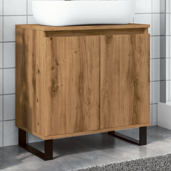 Armario de baño madera de ingeniería roble artisan 58x33x60 cm D