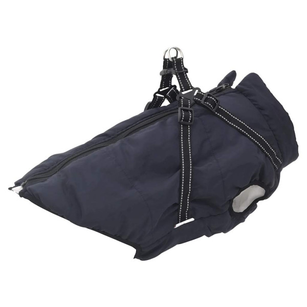 Abrigo perro con arnés impermeable reflectante 3XL azul marino D