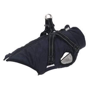 Abrigo perro con arnés impermeable reflectante 2XL azul marino D