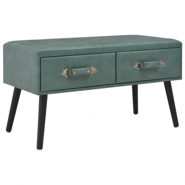 Banco con cajones cuero sintético verdemar 80 cm Banco con cajones cuero sintético verdemar 80 cm D