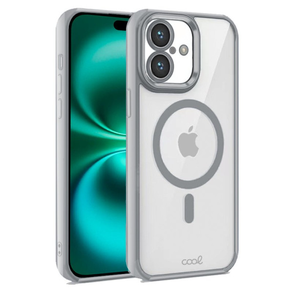 Carcasa COOL para iPhone 16 Plus Magnética Borde Plata D