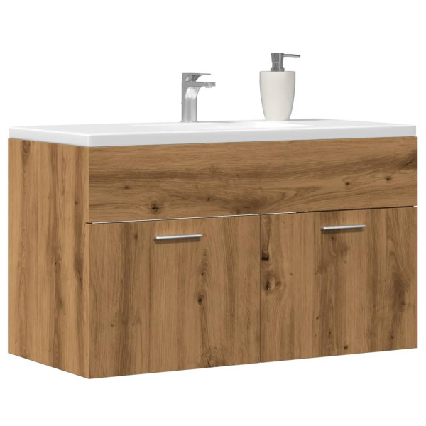 Mueble de lavabo de baño madera roble artisan 90x38.5x46 cm D