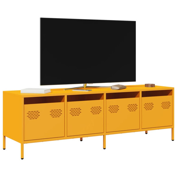 Mueble para TV acero laminado en frío amarillo 135x39x43.5 cm D