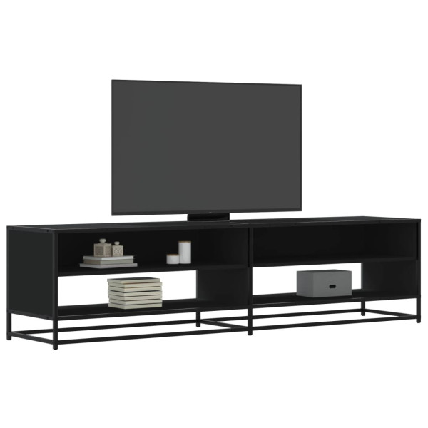 Mueble de TV madera de ingeniería negro 180.5x40x46 cm D