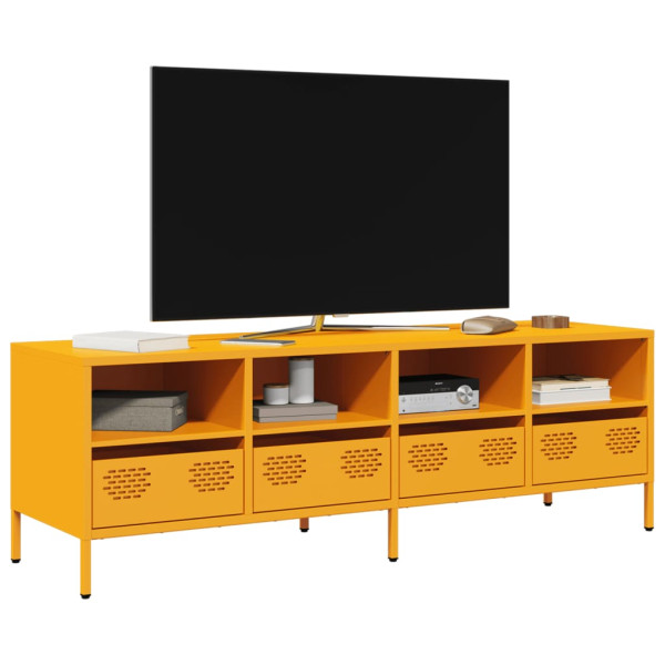 Mobiliário para TV de aço inoxidável laminado em amarelo frio 135x39x43.5 cm D