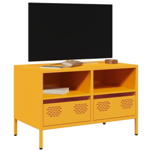 Mueble TV acero laminado en frío amarillo mostaza 68x39x43.5 cm D