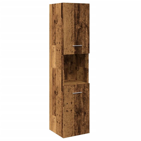 Armario pared baño madera ingeniería envejecida 30x30x130 cm D