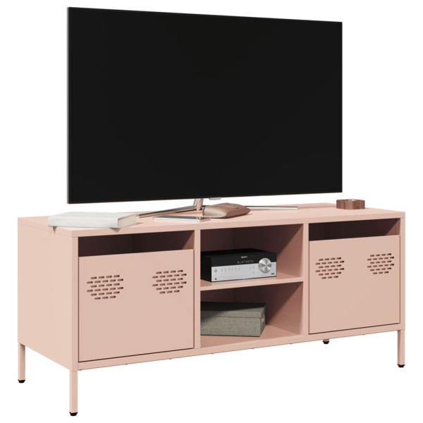 Mueble para TV acero laminado en frío rosa 101.5x39x43.5 cm D