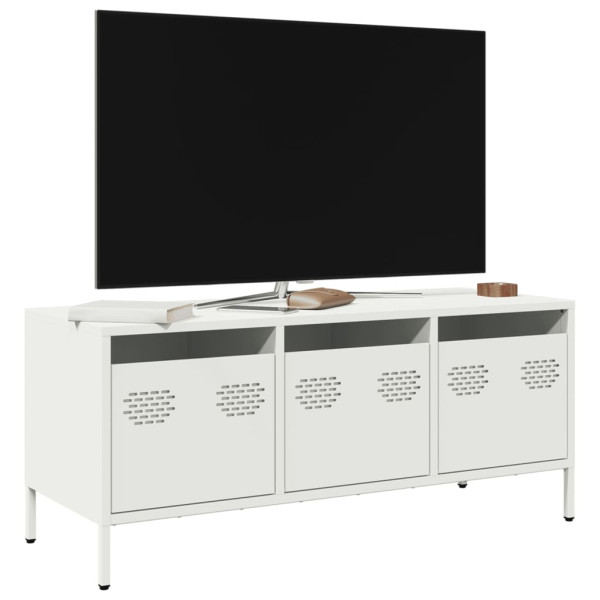 Mueble para TV acero laminado en frío blanco 101.5x39x43.5 cm D