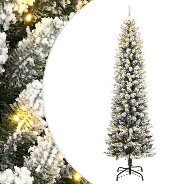 Árvore de Natal artificial com 150 LEDs e 120 cm de neve flutuante D