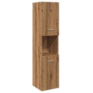 Armario pared baño madera ingeniería roble artisian 30x30x130cm D