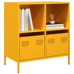 Aparador acero laminado en frío amarillo mostaza 68x39x73.5 cm D