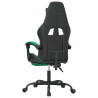 Silla gaming con reposapiés cuero sintético negro verde 5