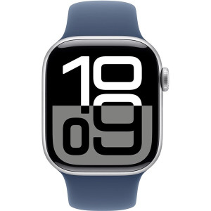 Apple Relógio Série 10 LTE 46 mm alumínio prata pulseira esportiva M/L jeans azul D