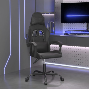 Silla gaming cuero sintético negro D