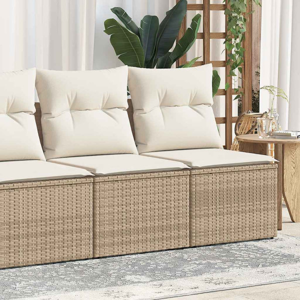 Conjunto de sofás de jardim e almofadas 4 pcs sintético acacia bege rattan D