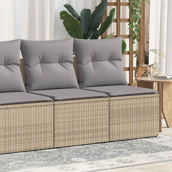Set sofás jardín y cojines 4 pzas ratán sintético acacia beige Set sofás jardín y cojines 4 pzas ratán sintético acacia beige D