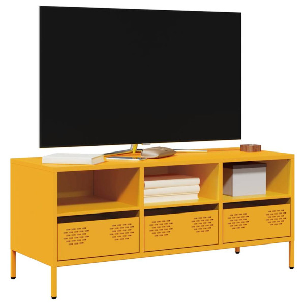 Mobiliário para TV de aço laminado a frio amarelo 101.5x39x43.5 cm D