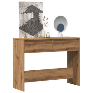 Mesa consola madera ingeniería roble artesanal 100x35x76.5 cm D