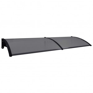 Marquesina para puerta PC negro 200x80 cm D