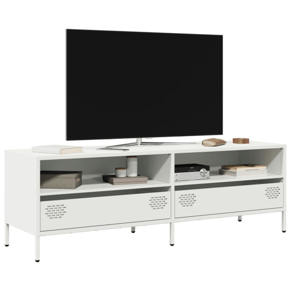 Mobiliário para aço de TV laminado em branco frio 135x39x43.5 cm D