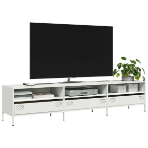 Móvel TV em aço laminado a frio branco 202x39x43,5 cm D