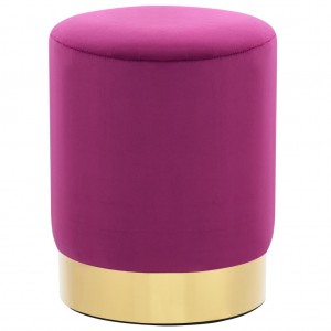 Stool de veludo roxo e dourado D