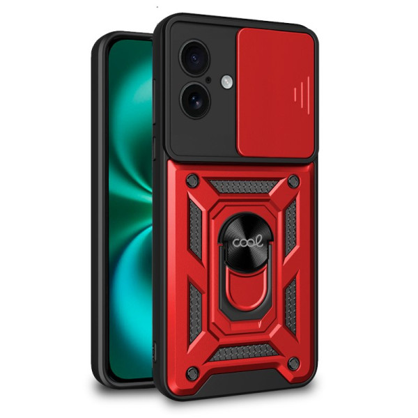 Carcaça COOL para iPhone 16 Anel duro vermelho D