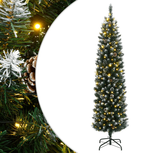 Estreito artificial Árvore de Natal com 300 LEDs 210 cm D