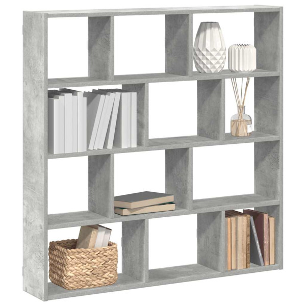 Estante cubo de pared 12 compartimentos madera gris hormigón Estante cubo de pared 12 compartimentos madera gris hormigón D