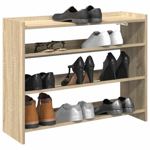 Mueble zapatero madera contrachapada roble sonoma 80x25x62 cm D