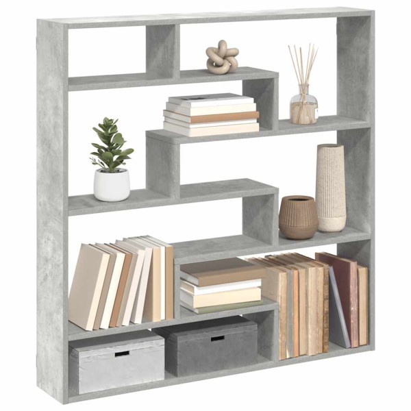 Estante cubo de pared 7 compartimentos madera gris hormigón Estante cubo de pared 7 compartimentos madera gris hormigón D