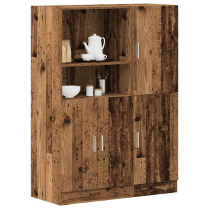 Mueble de cocina 2 piezas madera contrachapada madera vieja D